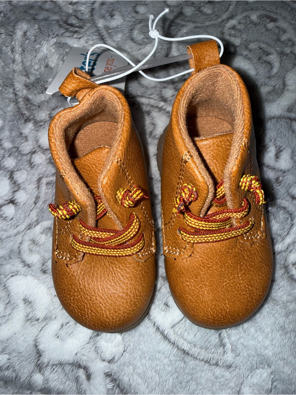 Carter's Tan Brown Faux-Leather Baby Walker Boots